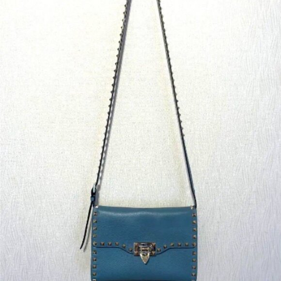 Valentino Rockstud Flip Lock Flap Bag Leather Medium - Picture 3 of 8